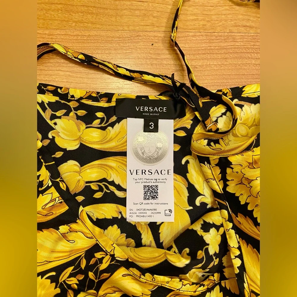 Versace Barocco Silk Pajama Slip Medium